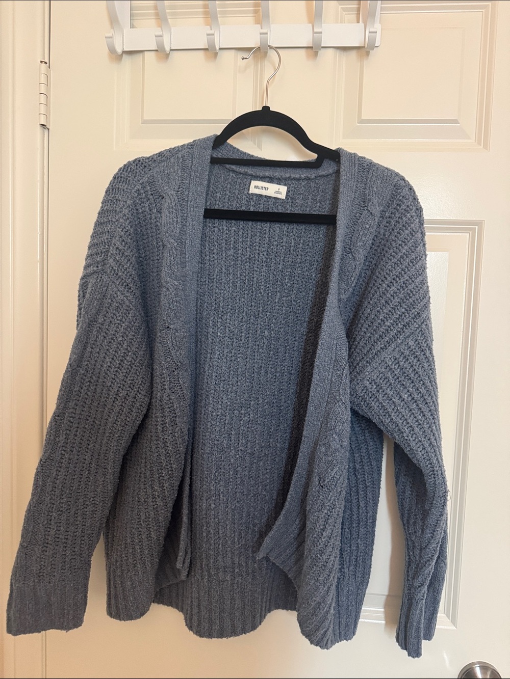 Hollister Dusty Blue Chunky Cable Open Cardigan